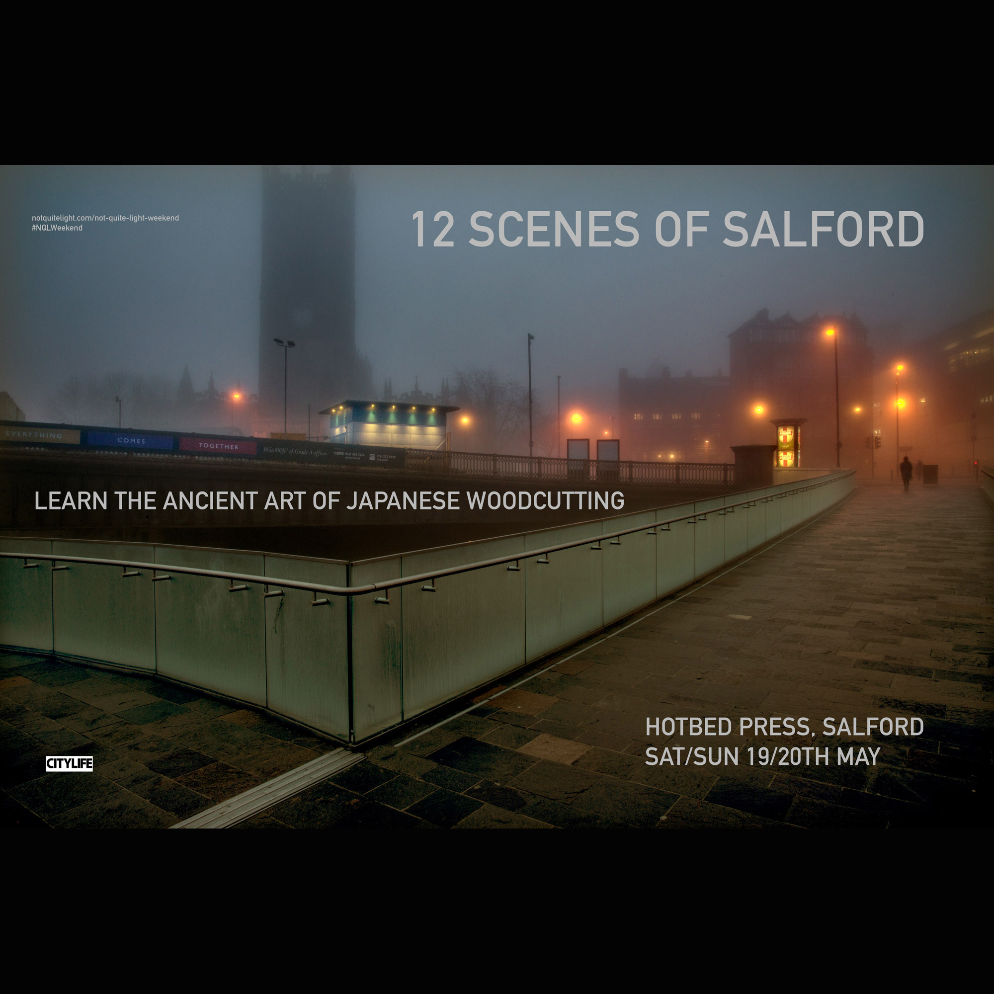 not quite light weekend salford events art silk screen