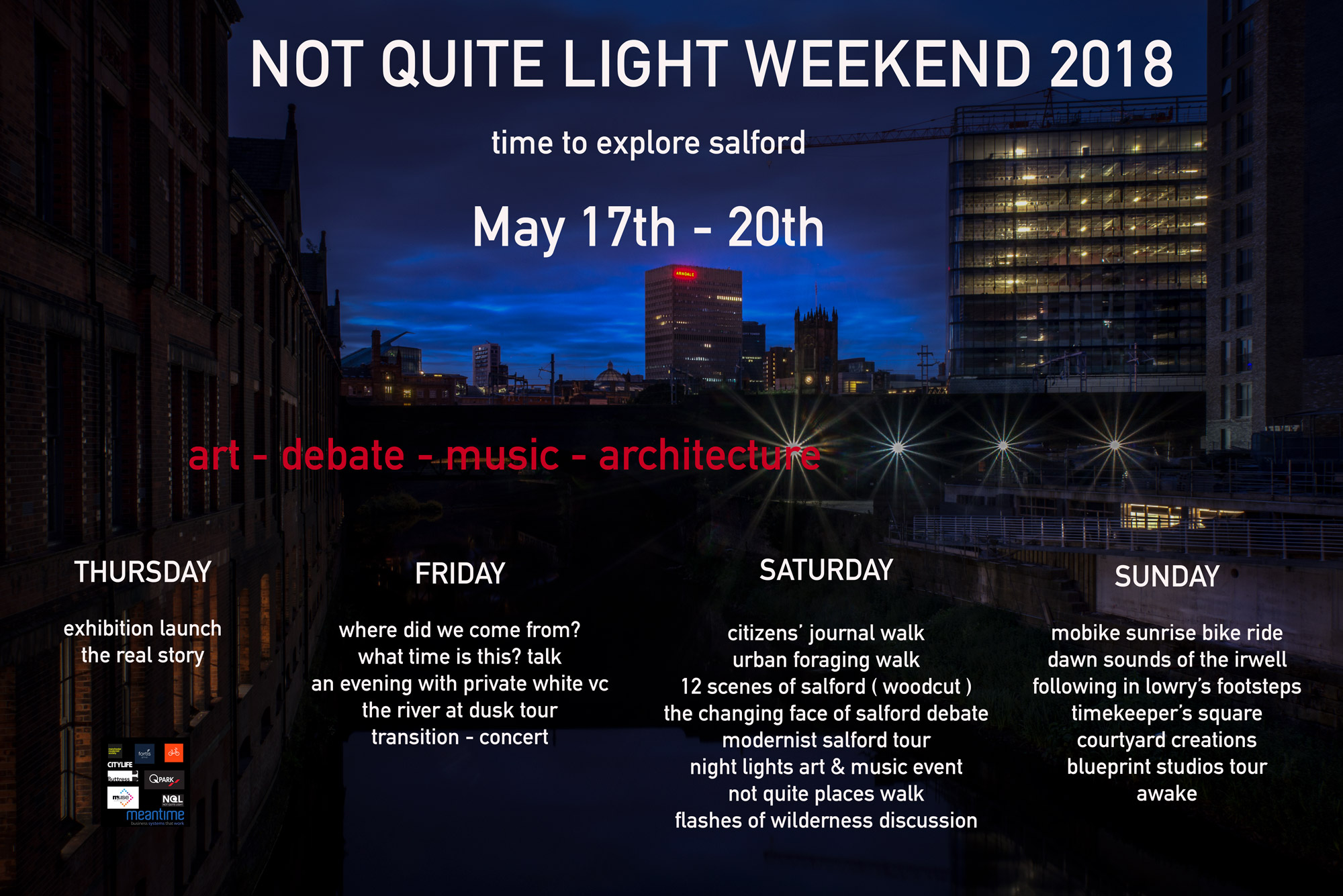 not quite loight weekend may salford events festival